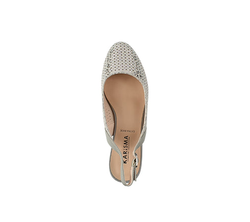 Sandale elegante, dama, KARISMA, JY40026C argintiu, piele naturala, toc