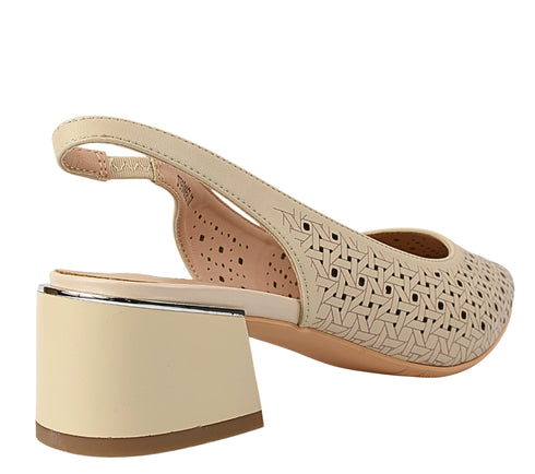 Sandale elegante, dama, KARISMA, JY60005B bej, piele naturala, toc