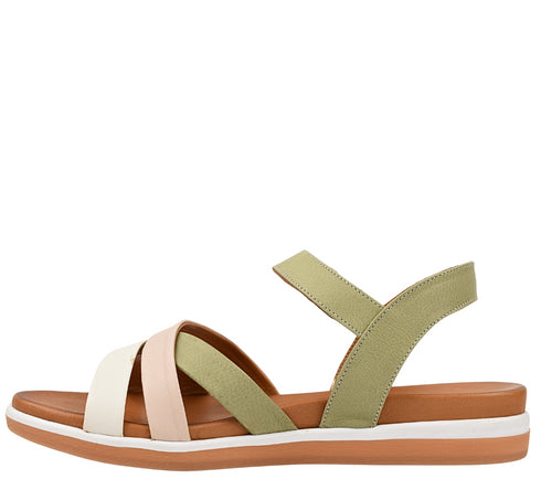 Sandale casual, dama, ANNA VIOTTI, 2478 verde, piele naturala