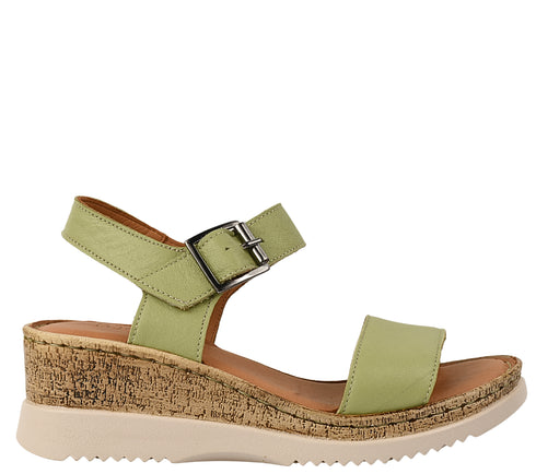 Sandale casual, dama, ANNA VIOTTI, D72-703, verde, piele naturala