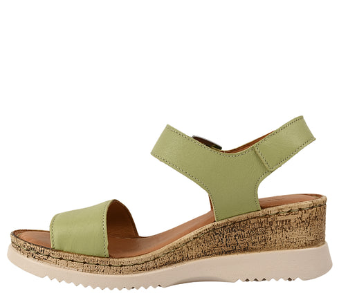Sandale casual, dama, ANNA VIOTTI, D72-703, verde, piele naturala