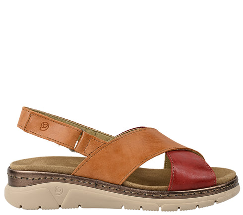 Sandale casual, dama, SUAVE AIR FUNCTION SYSTEM, 12505VT rosu, piele naturala