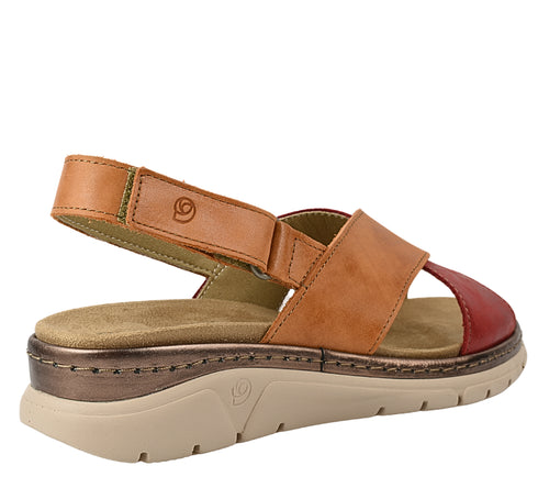 Sandale casual, dama, SUAVE AIR FUNCTION SYSTEM, 12505VT rosu, piele naturala