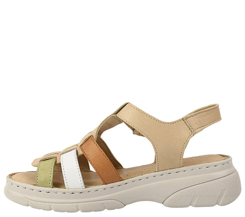 Sandale casual, dama, ANNA VIOTTI, D60-336 bej, piele naturala