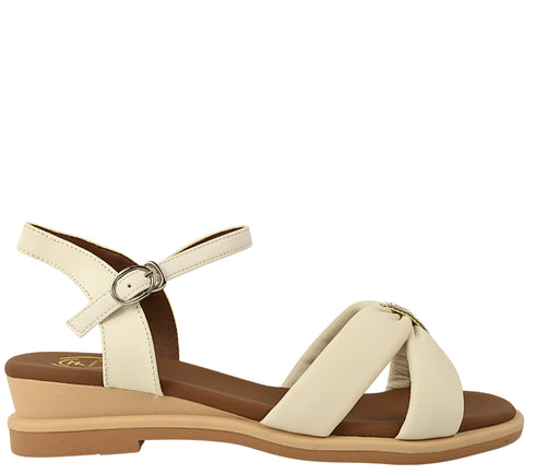 Sandale elegante, dama, FORMAZIONE, 49023 crem, piele naturala, toc