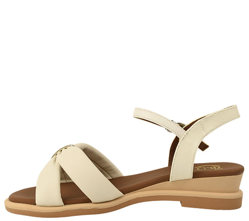 Sandale elegante, dama, FORMAZIONE, 49023 crem, piele naturala, toc