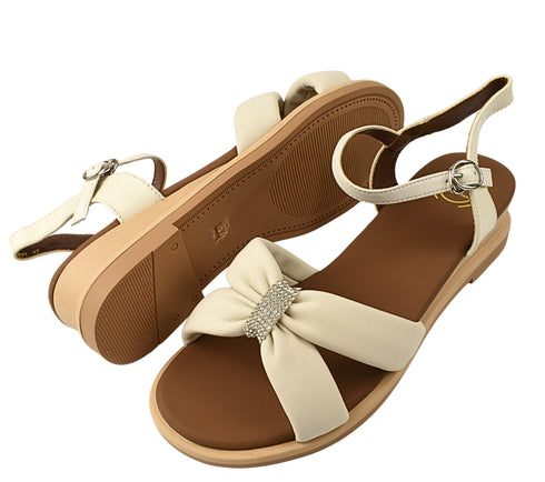 Sandale elegante, dama, FORMAZIONE, 49023 crem, piele naturala, toc