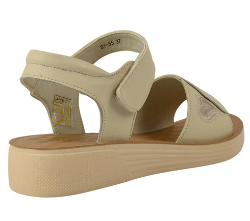Sandale casual, dama, FORMAZIONE, 81-55 crem, piele naturala