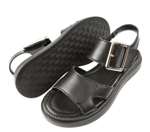 Sandale casual, dama, FORMAZIONE, K246 negru, piele naturala