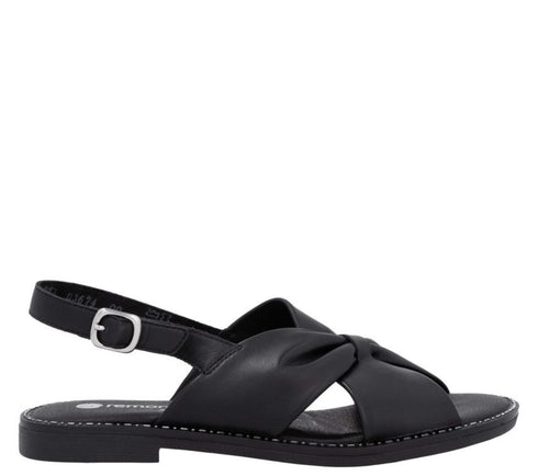 Sandale casual, dama, REMONTE, D3674-00 negru, piele ecologia