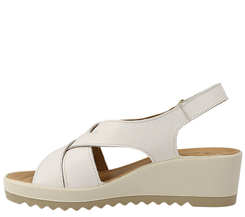 Sandale casual, dama, IMAC, 757510 alb, piele naturala, platforma