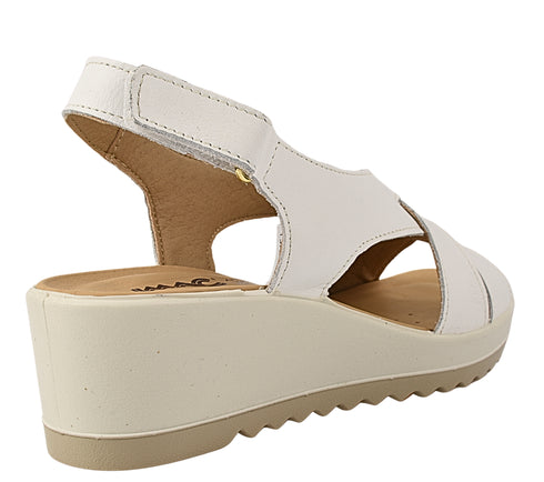 Sandale casual, dama, IMAC, 757510 alb, piele naturala, platforma