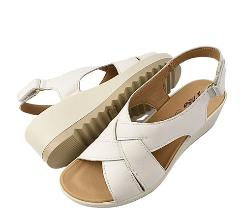 Sandale casual, dama, IMAC, 757510 alb, piele naturala, platforma