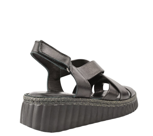 Sandale casual, dama, ANNA VIOTTI, D60-354 negru, piele naturala