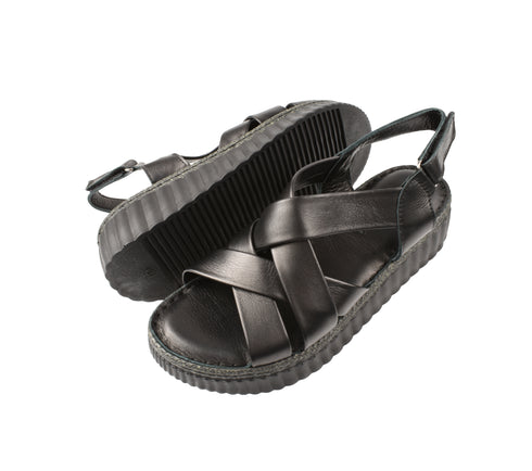 Sandale casual, dama, ANNA VIOTTI, D60-354 negru, piele naturala