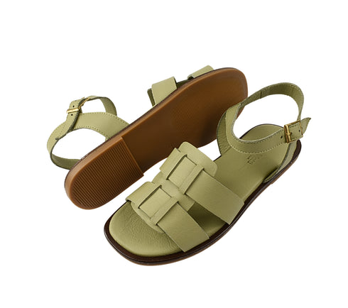 Sandale casual, dama, ANNA VIOTTI, D58-2316 verde, piele naturala