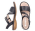 Sandale casual, dama, RIEKER, ANTISTRESS, 65964-00 negru, piele ecologica