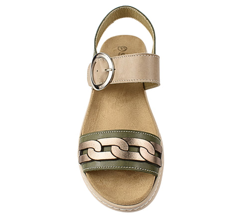 Sandale casual, dama, SUAVE AIR FUNCTION SYSTEM, 20000T kaki, piele naturala