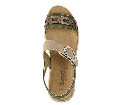 Sandale casual, dama, SUAVE AIR FUNCTION SYSTEM, 20000T kaki, piele naturala