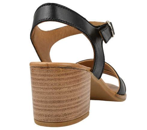 Sandale elegante, dama, ANNA VIOTTI, D12-192 negru, piele naturala, cu toc