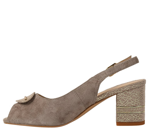 Pantofi eleganti, dama, EPICA, K360070C bej, piele intoarsa, cu toc