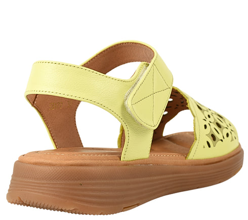 Sandale casual, dama, FORMAZIONE, 33177 galben, piele naturala