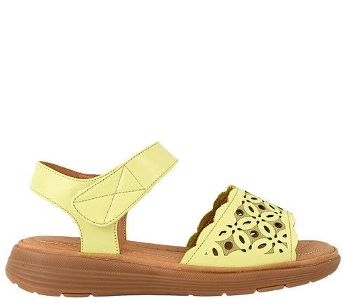 Sandale casual, dama, FORMAZIONE, 33177 galben, piele naturala