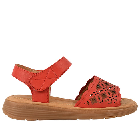 Sandale casual, dama, FORMAZIONE, 33177 rosu, piele naturala