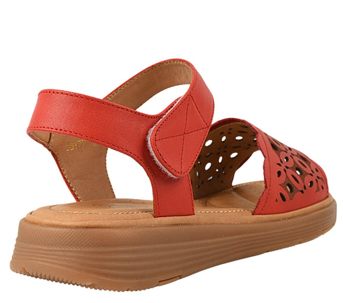 Sandale casual, dama, FORMAZIONE, 33177 rosu, piele naturala