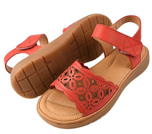 Sandale casual, dama, FORMAZIONE, 33177 rosu, piele naturala