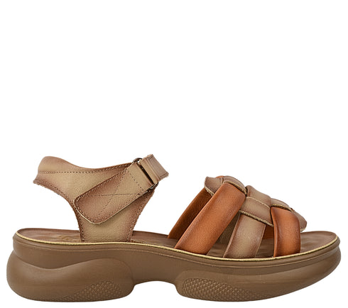 Sandale casual, dama, FORMAZIONE, 2776737 maro, piele naturala