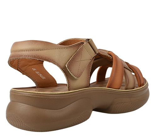 Sandale casual, dama, FORMAZIONE, 2776737 maro, piele naturala