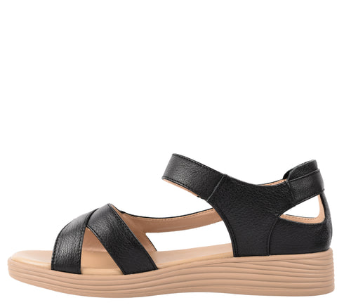 Sandale casual, dama, FORMAZIONE, 50027 negru, piele naturala