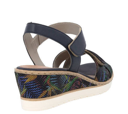 Sandale casual, dama, REMONTE, R6252-15 bleumarin, piele ecologica