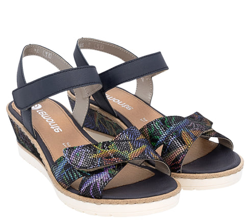 Sandale casual, dama, REMONTE, R6252-15 bleumarin, piele ecologica