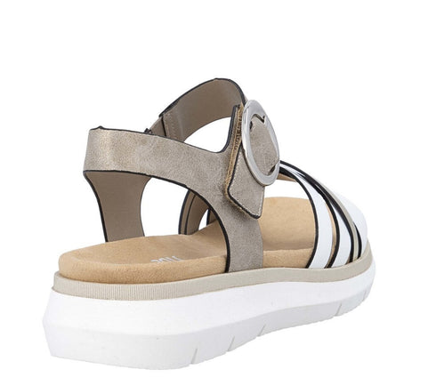 Sandale casual, dama, REMONTE, D2K55-90 alb, piele ecologica