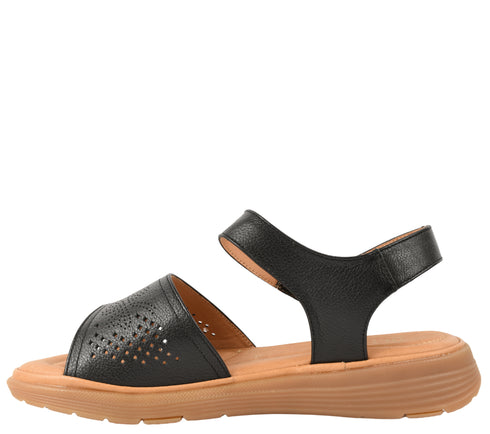 Sandale casual, dama, FORMAZIONE, 33180 negru, piele naturala