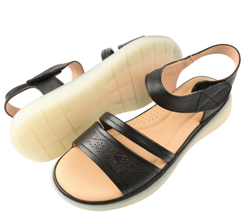 Sandale casual, dama, FORMAZIONE, 33192 negru, piele naturala