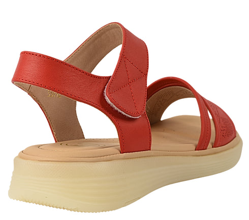 Sandale casual, dama, FORMAZIONE, 33192 rosu, piele naturala