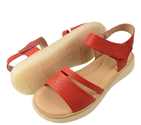 Sandale casual, dama, FORMAZIONE, 33192 rosu, piele naturala