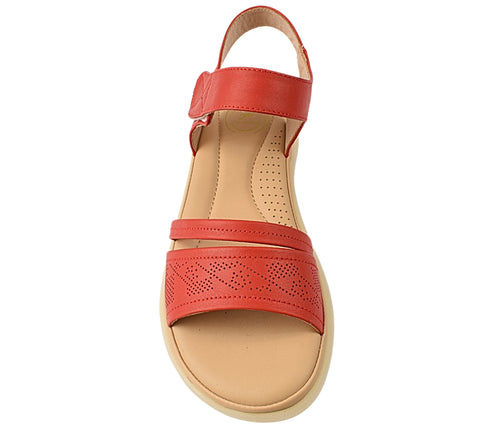 Sandale casual, dama, FORMAZIONE, 33192 rosu, piele naturala