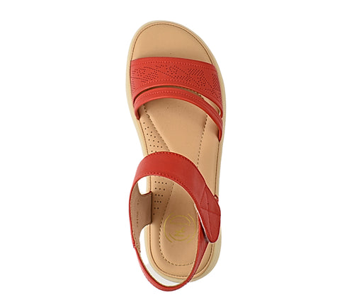 Sandale casual, dama, FORMAZIONE, 33192 rosu, piele naturala