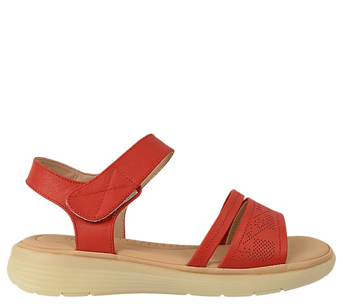 Sandale casual, dama, FORMAZIONE, 33192 rosu, piele naturala