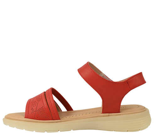 Sandale casual, dama, FORMAZIONE, 33192 rosu, piele naturala