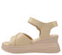 Sandale casual, dama, FORMAZIONE, 8701 crem, piele naturala, platforma