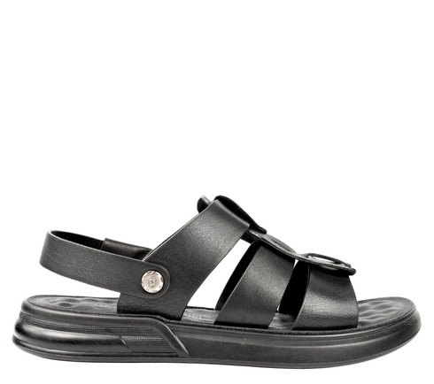 Sandale/Papuci casual, barbati, MELS 95017 negru, piele naturala