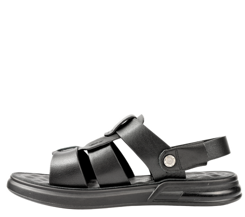 Sandale/Papuci casual, barbati, MELS 95017 negru, piele naturala