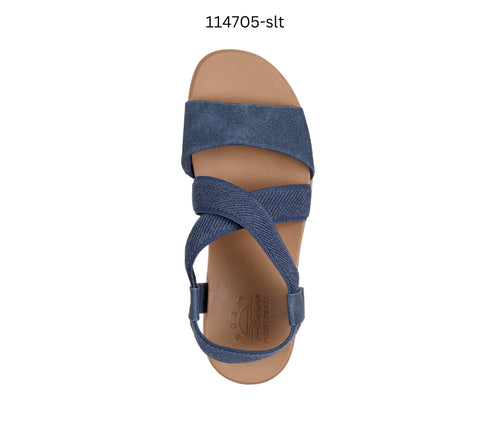 Sandale sport, dama, SKECHERS BOBS DESERT KISS LOW 114705-SLT albastru, textil