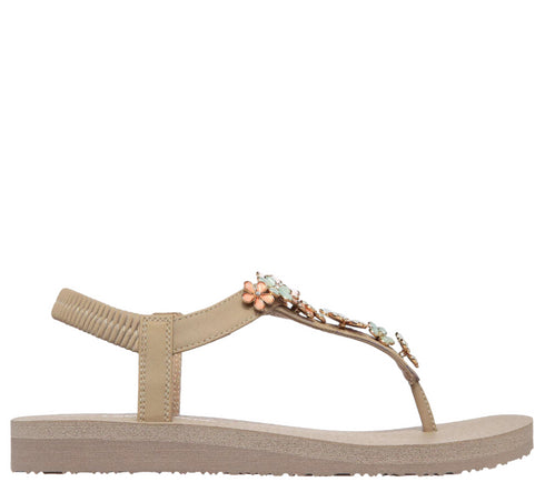 Slapi, dama, SKECHERS MEDITATION GLASS DAISY, 32922-TPMT taupe, textil