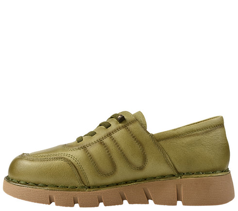 Pantofi casual, dama, FORMAZIONE, KM 2583 verde, piele naturala